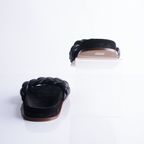 Chloe Womens Black Kacey Flats Braided Slide Sandals Shoe Leather US 8 EU 38 - Picture 6 of 9